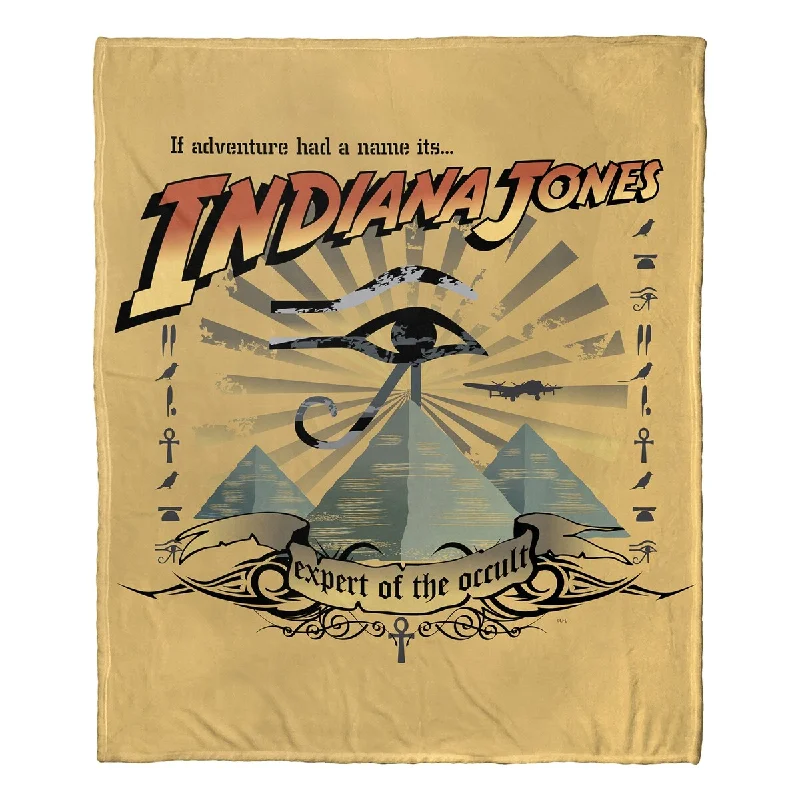 Chenille blankets with a thick and fuzzy textureChenille blankets with a thick and fuzzy textureDisney- Indiana Jones Expert of the Occult, Silk Touch Throw