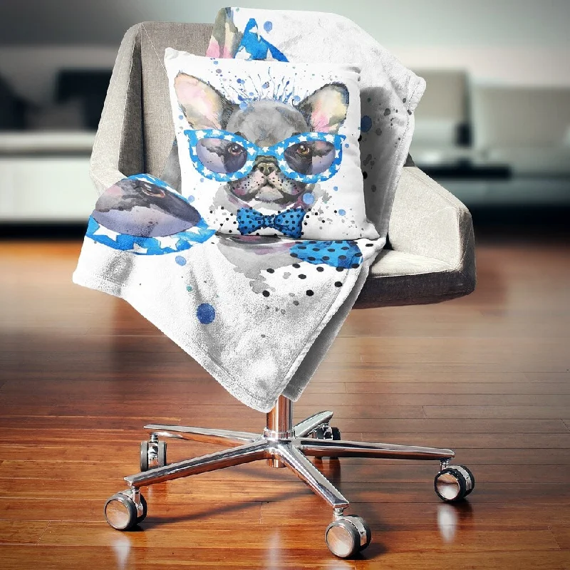Recycled polyester blankets for an eco - conscious optionRecycled polyester blankets for an eco - conscious optionDesignart 'Cute French Bulldog with Glasses' Animal Throw Blanket Recycled polyester blankets for an eco - conscious optionRecycled polyester blankets for an eco - conscious optionDesignart 'Cute French Bulldog with Glasses' Animal Throw Blanket
