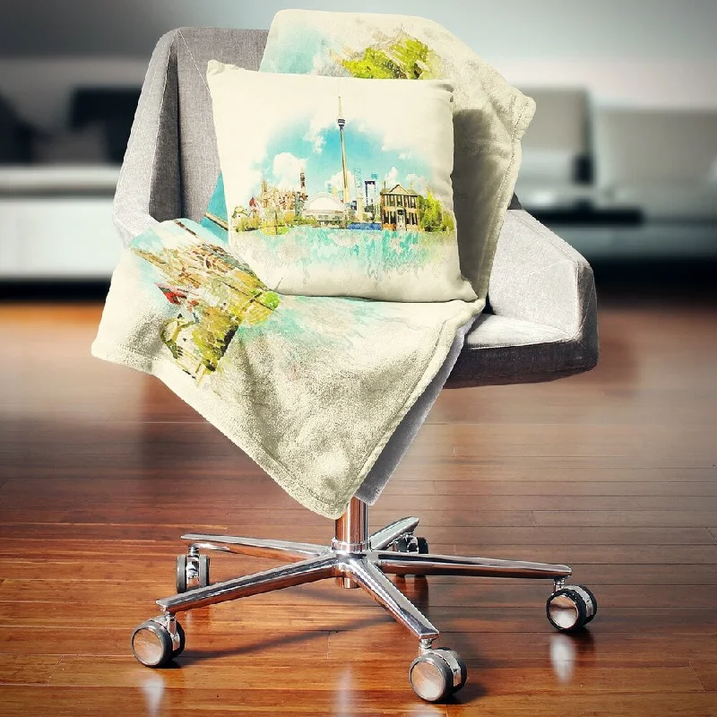 Rayon from bamboo blankets for a silky and breathable feelRayon from bamboo blankets for a silky and breathable feelDesignart 'Toronto City Watercolor' Cityscape Painting Throw Blanket Rayon from bamboo blankets for a silky and breathable feelRayon from bamboo blankets for a silky and breathable feelDesignart 'Toronto City Watercolor' Cityscape Painting Throw Blanket