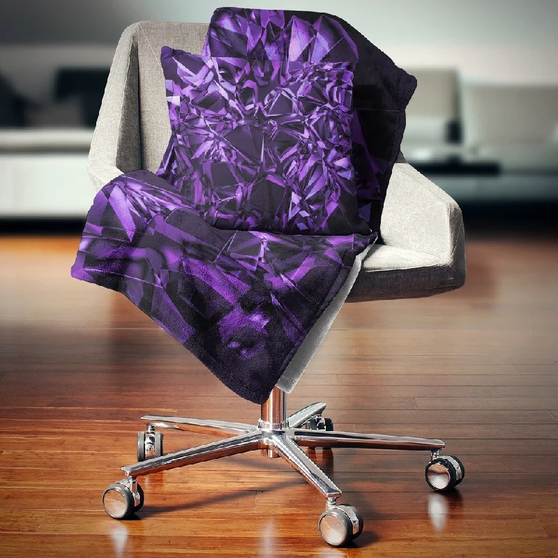 Synthetic fiber blend blankets for a budget - friendly choiceSynthetic fiber blend blankets for a budget - friendly choiceDesignart 'Purple Crystal Texture Design' Abstract Throw Blanket