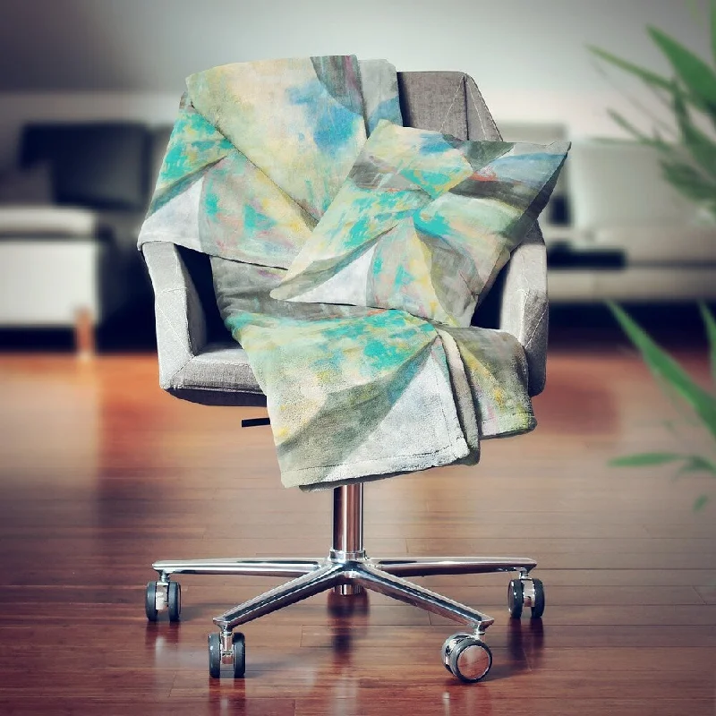 Chenille blankets with a thick and fuzzy textureChenille blankets with a thick and fuzzy textureDesignart' In the Valley Abstract I' Traditional Throw Blanket - 71x59