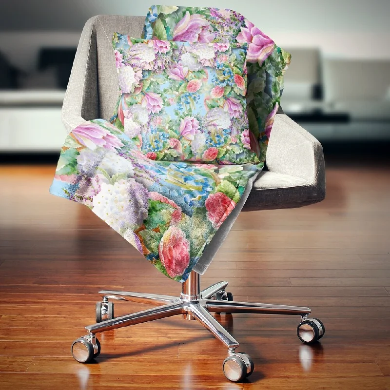 Recycled polyester blankets for an eco - conscious optionRecycled polyester blankets for an eco - conscious optionDesignart 'Pink Flower Pattern on Blue' Floral Throw Blanket Recycled polyester blankets for an eco - conscious optionRecycled polyester blankets for an eco - conscious optionDesignart 'Pink Flower Pattern on Blue' Floral Throw Blanket