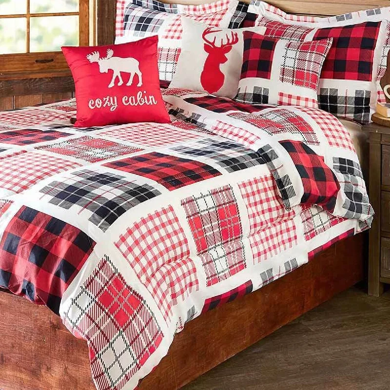 Synthetic fiber blend blankets for a budget - friendly choiceSynthetic fiber blend blankets for a budget - friendly choiceCozy Cabin Buffalo Plaid Patchwork King Comforter Set - 6 Pieces