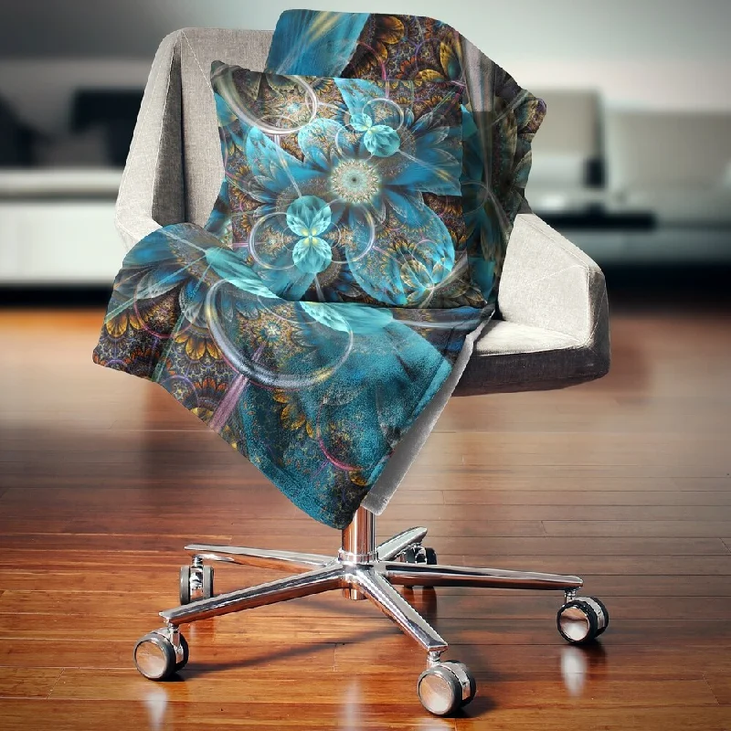 Microfiber blankets that are durable and easy to care forMicrofiber blankets that are durable and easy to care forDesignart 'Fractal Blue Flowers' Floral Throw Blanket