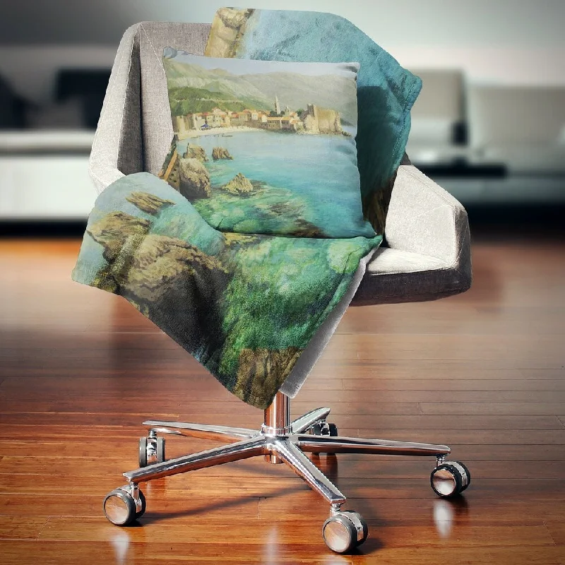 Fleece blankets for a cozy and plush textureFleece blankets for a cozy and plush textureDesignart 'Bay Near Old Budva' Landscape Painting Throw Blanket Fleece blankets for a cozy and plush textureFleece blankets for a cozy and plush textureDesignart 'Bay Near Old Budva' Landscape Painting Throw Blanket