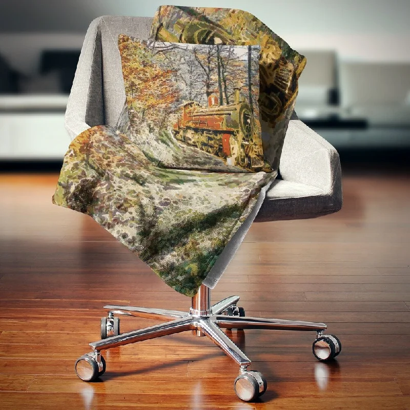 Cotton blankets for breathability and a lightweight feelCotton blankets for breathability and a lightweight feelDesignart 'Train in Forest Oil Painting' Landscape Painting Throw Blanket Cotton blankets for breathability and a lightweight feelCotton blankets for breathability and a lightweight feelDesignart 'Train in Forest Oil Painting' Landscape Painting Throw Blanket