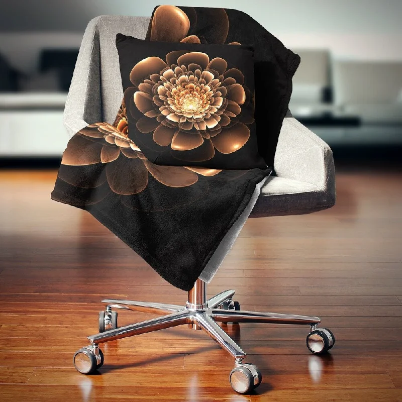 Queen - size blankets for standard - sized bedsQueen - size blankets for standard - sized bedsDesignart 'Glittering Brown Yellow Fractal Flower' Floral Throw Blanket Queen - size blankets for standard - sized bedsQueen - size blankets for standard - sized bedsDesignart 'Glittering Brown Yellow Fractal Flower' Floral Throw Blanket