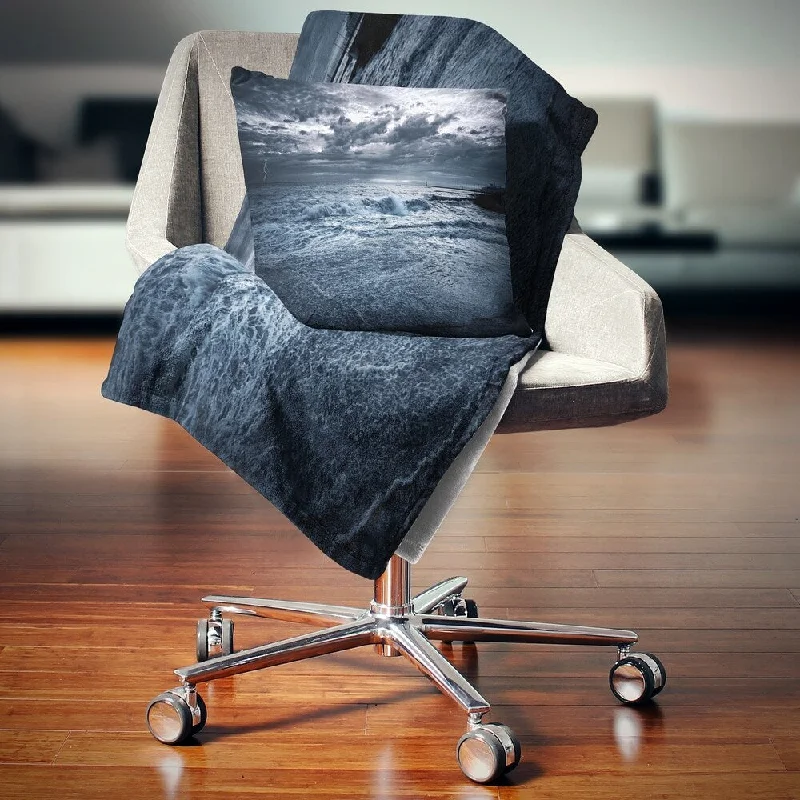 Recycled polyester blankets for an eco - conscious optionRecycled polyester blankets for an eco - conscious optionDesignart 'Sochi Sea Storm in Blue' Modern Landscape Fleece Throw Blanket