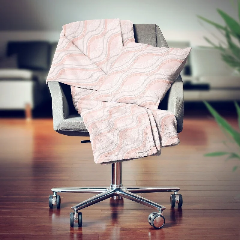 Recycled polyester blankets for an eco - conscious optionRecycled polyester blankets for an eco - conscious optionDesignart' Pink Elegant Pastel Waves' Modern Throw Blanket - 71x59