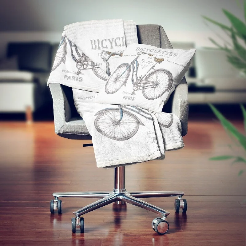 Cotton blankets for breathability and a lightweight feelCotton blankets for breathability and a lightweight feelDesignart' Paris France Bicycles' Transportation Throw Blanket - 71x59