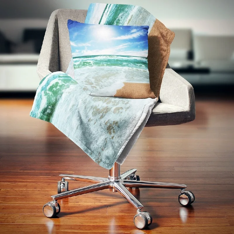 Rayon from bamboo blankets for a silky and breathable feelRayon from bamboo blankets for a silky and breathable feelDesignart 'Vibrant Summer Sea at Daylight' Modern Beach Throw Blanket Rayon from bamboo blankets for a silky and breathable feelRayon from bamboo blankets for a silky and breathable feelDesignart 'Vibrant Summer Sea at Daylight' Modern Beach Throw Blanket