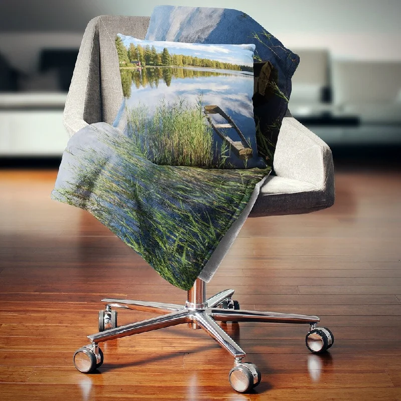 King - size blankets to cover large beds comfortablyKing - size blankets to cover large beds comfortablyDesignart 'Beautiful Swedish September Lake' Landscape Photography Throw Blanket
