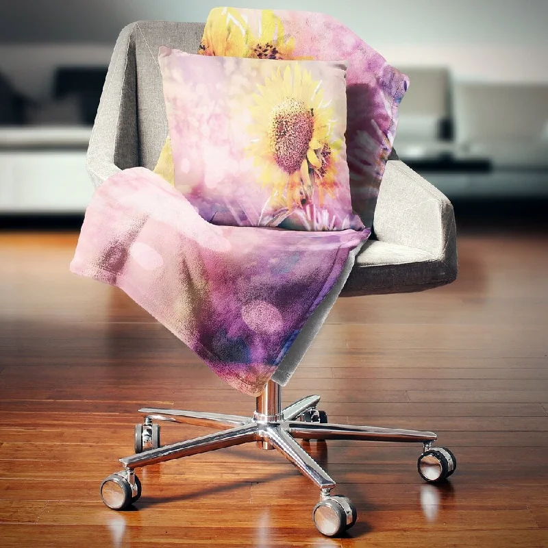Chenille blankets with a thick and fuzzy textureChenille blankets with a thick and fuzzy textureDesignart 'Sunflower With Rainbow Light Effect' Floral Throw Blanket Chenille blankets with a thick and fuzzy textureChenille blankets with a thick and fuzzy textureDesignart 'Sunflower With Rainbow Light Effect' Floral Throw Blanket