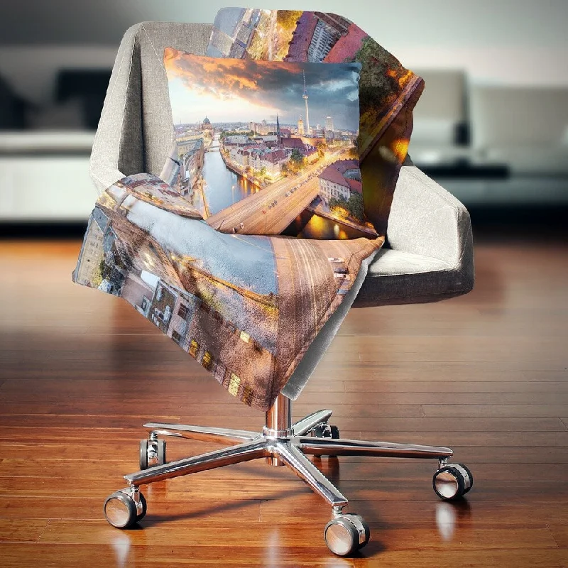 Chenille blankets with a thick and fuzzy textureChenille blankets with a thick and fuzzy textureDesignart 'Berlin at Dawn with Dramatic Sky' Cityscape Throw Blanket Chenille blankets with a thick and fuzzy textureChenille blankets with a thick and fuzzy textureDesignart 'Berlin at Dawn with Dramatic Sky' Cityscape Throw Blanket