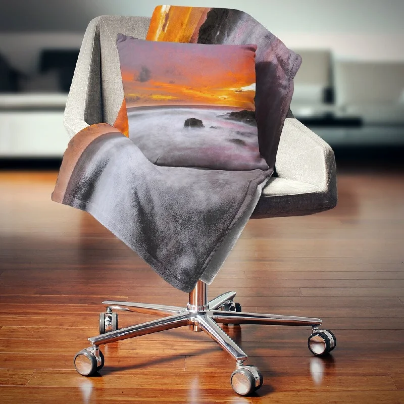 Recycled polyester blankets for an eco - conscious optionRecycled polyester blankets for an eco - conscious optionDesignart 'Vividly Colorful Tropical Beach at Sunset' Seascape Throw Blanket Recycled polyester blankets for an eco - conscious optionRecycled polyester blankets for an eco - conscious optionDesignart 'Vividly Colorful Tropical Beach at Sunset' Seascape Throw Blanket