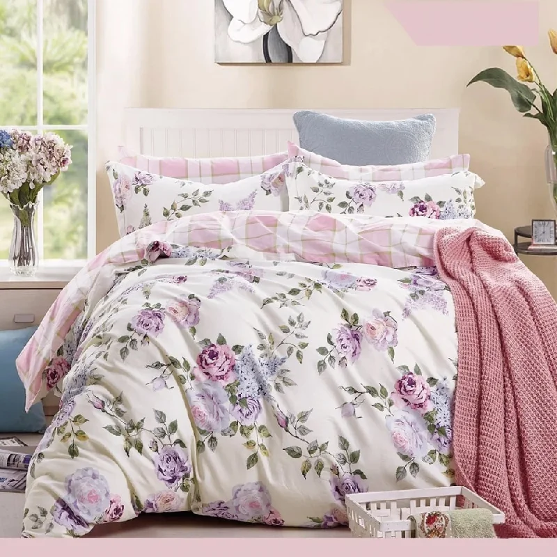 Linen blankets with a rustic and textured lookLinen blankets with a rustic and textured look2pc Twin Rose Cotton Bedding Set Duvet Cover Pink-Purple