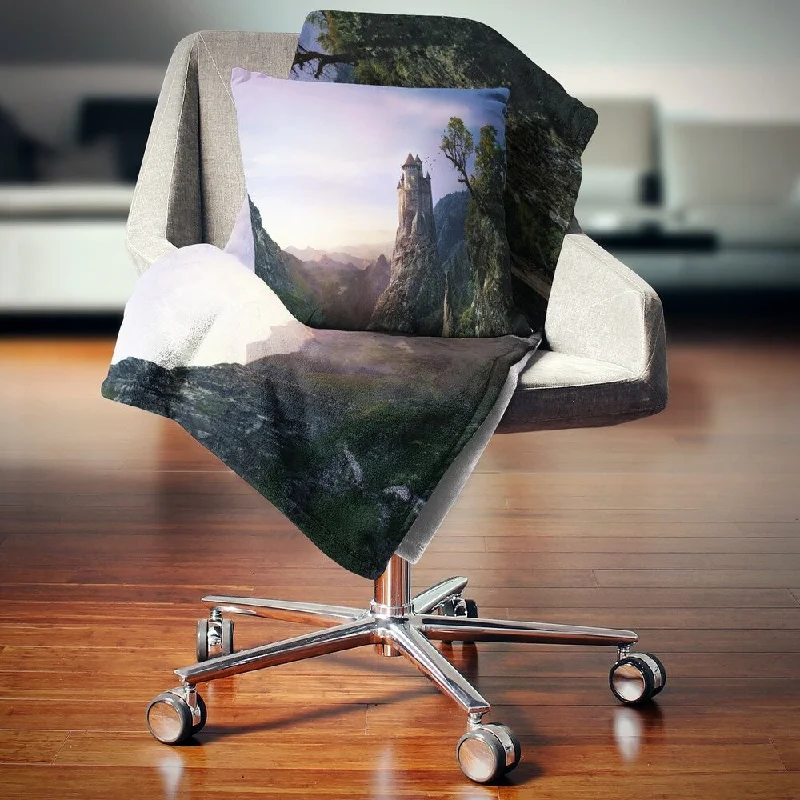 Queen - size blankets for standard - sized bedsQueen - size blankets for standard - sized bedsDesignart 'Misty Castle Landscape' Photography Throw Blanket