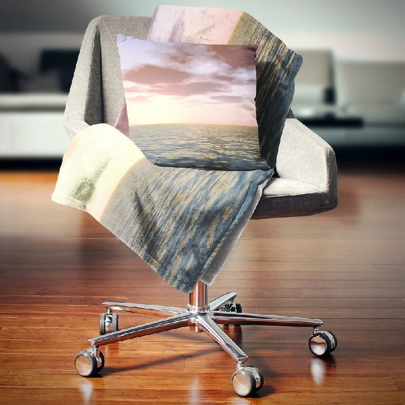 Cotton blankets for breathability and a lightweight feelCotton blankets for breathability and a lightweight feelDesignart 'Purple Tinged Atlantic Seashore' Seascape Throw Blanket