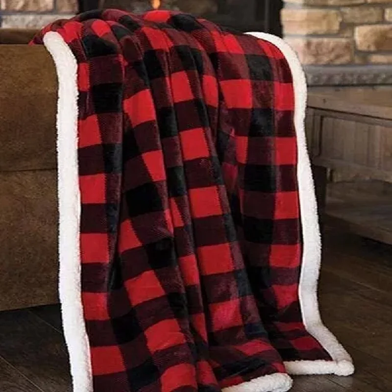 Recycled polyester blankets for an eco - conscious optionRecycled polyester blankets for an eco - conscious option54" x 68" Lumberjack Plaid Plush Throw Red Recycled polyester blankets for an eco - conscious optionRecycled polyester blankets for an eco - conscious option54" x 68" Lumberjack Plaid Plush Throw Red
