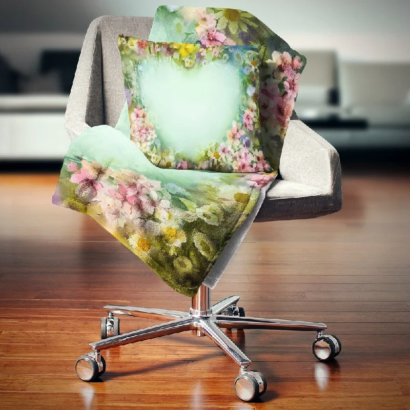 Cashmere blankets for ultimate softness and luxuryCashmere blankets for ultimate softness and luxuryDesignart 'Vintage Flowers with Heart Shape' Floral Throw Blanket