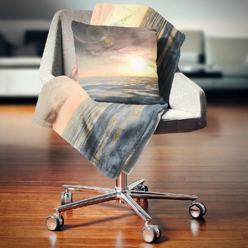Chenille blankets with a thick and fuzzy textureChenille blankets with a thick and fuzzy textureDesignart 'Dark Sky with Clouds at Sunset' Beach Photo Throw Blanket