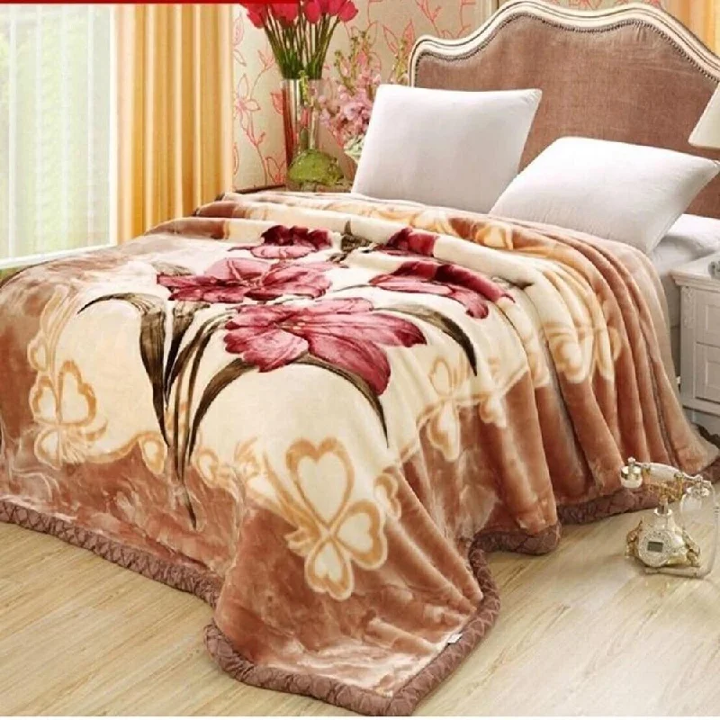 Acrylic blankets for a soft and affordable alternativeAcrylic blankets for a soft and affordable alternativeKing Size Floral Mink Fleece Blanket Reversible Brown