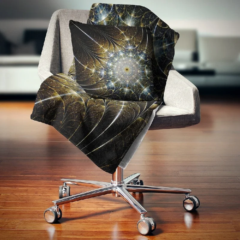 King - size blankets to cover large beds comfortablyKing - size blankets to cover large beds comfortablyDesignart 'Symmetrical Brown Fractal Flower' Abstract Throw Blanket