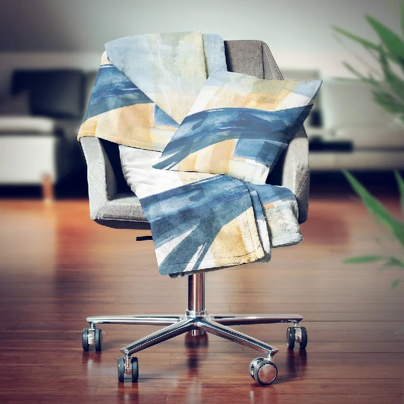 Silk blankets with a smooth and elegant touchSilk blankets with a smooth and elegant touchDesignart' Indigo Panel III' Glam Modern Throw Blanket - 71x59
