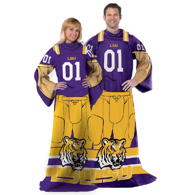 Chenille blankets with a thick and fuzzy textureChenille blankets with a thick and fuzzy textureCOL 024 LSU Yellow/Purple Fleece Throw With Sleeves Chenille blankets with a thick and fuzzy textureChenille blankets with a thick and fuzzy textureCOL 024 LSU Yellow/Purple Fleece Throw With Sleeves
