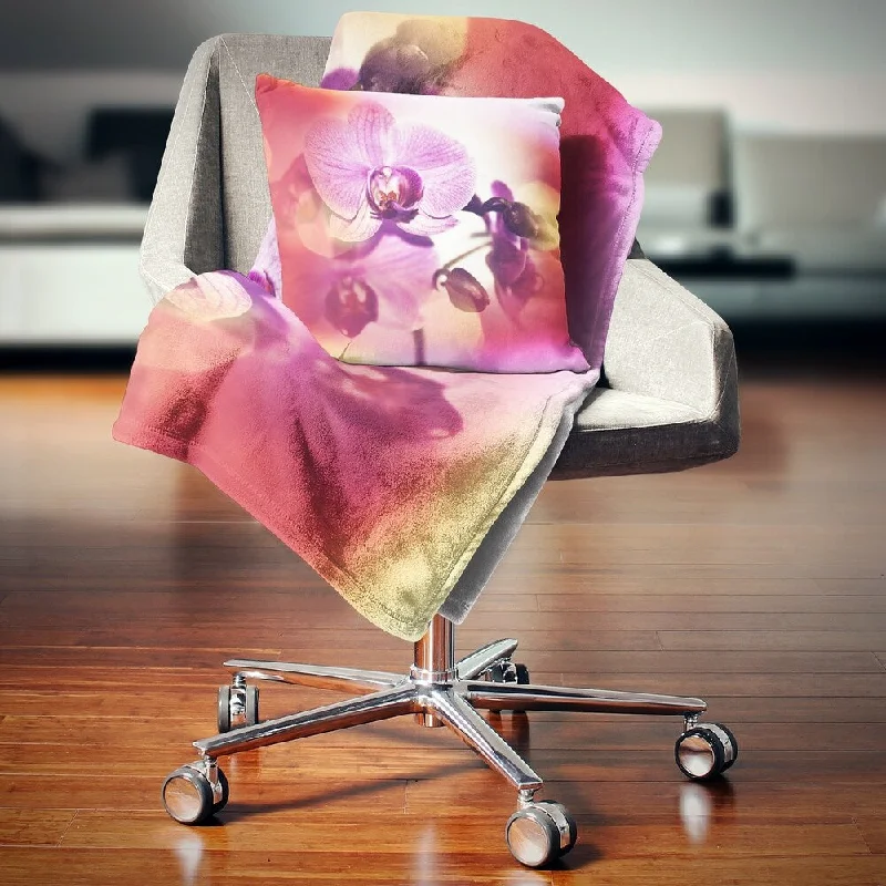 Cashmere blankets for ultimate softness and luxuryCashmere blankets for ultimate softness and luxuryDesignart 'Beautiful Pink Orchid Flowers' Flower Throw Blanket