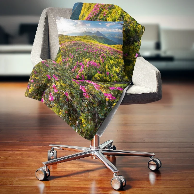 Recycled polyester blankets for an eco - conscious optionRecycled polyester blankets for an eco - conscious optionDesignart 'Summer Day Rhododendron Flowers' Landscape Fleece Throw Blanket Recycled polyester blankets for an eco - conscious optionRecycled polyester blankets for an eco - conscious optionDesignart 'Summer Day Rhododendron Flowers' Landscape Fleece Throw Blanket