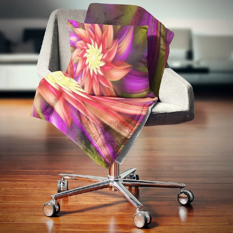 Queen - size blankets for standard - sized bedsQueen - size blankets for standard - sized bedsDesignart 'Large Red Purple Alien Flower' Floral Throw Blanket