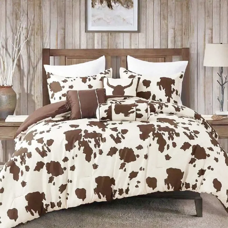 Linen blankets with a rustic and textured lookLinen blankets with a rustic and textured look6pc Queen Rustic Cowhide Fluffy Comforter Set Brown Linen blankets with a rustic and textured lookLinen blankets with a rustic and textured look6pc Queen Rustic Cowhide Fluffy Comforter Set Brown