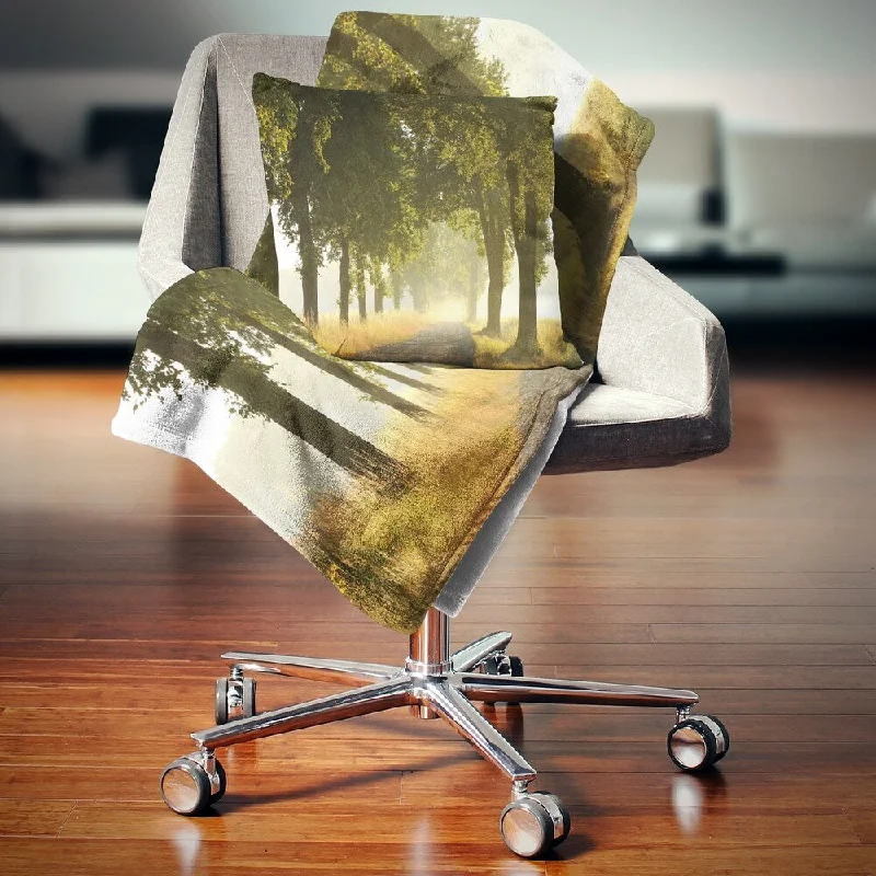 Cashmere blankets for ultimate softness and luxuryCashmere blankets for ultimate softness and luxuryDesignart 'Country Road Below Green Trees' Landscape Photo Throw Blanket