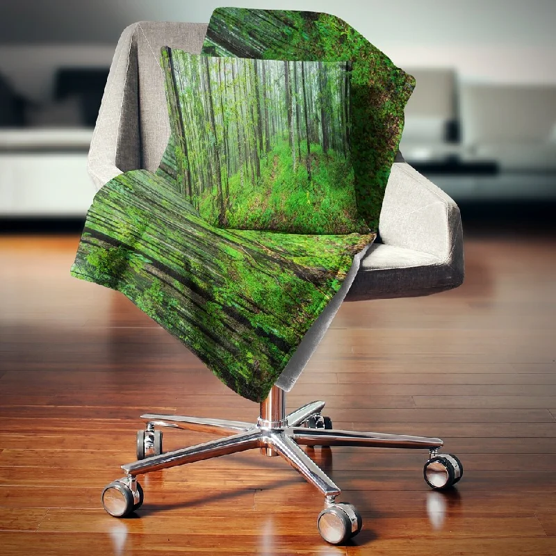 Recycled polyester blankets for an eco - conscious optionRecycled polyester blankets for an eco - conscious optionDesignart 'Green Wild Forest with Dense Trees' Forest Throw Blanket Recycled polyester blankets for an eco - conscious optionRecycled polyester blankets for an eco - conscious optionDesignart 'Green Wild Forest with Dense Trees' Forest Throw Blanket