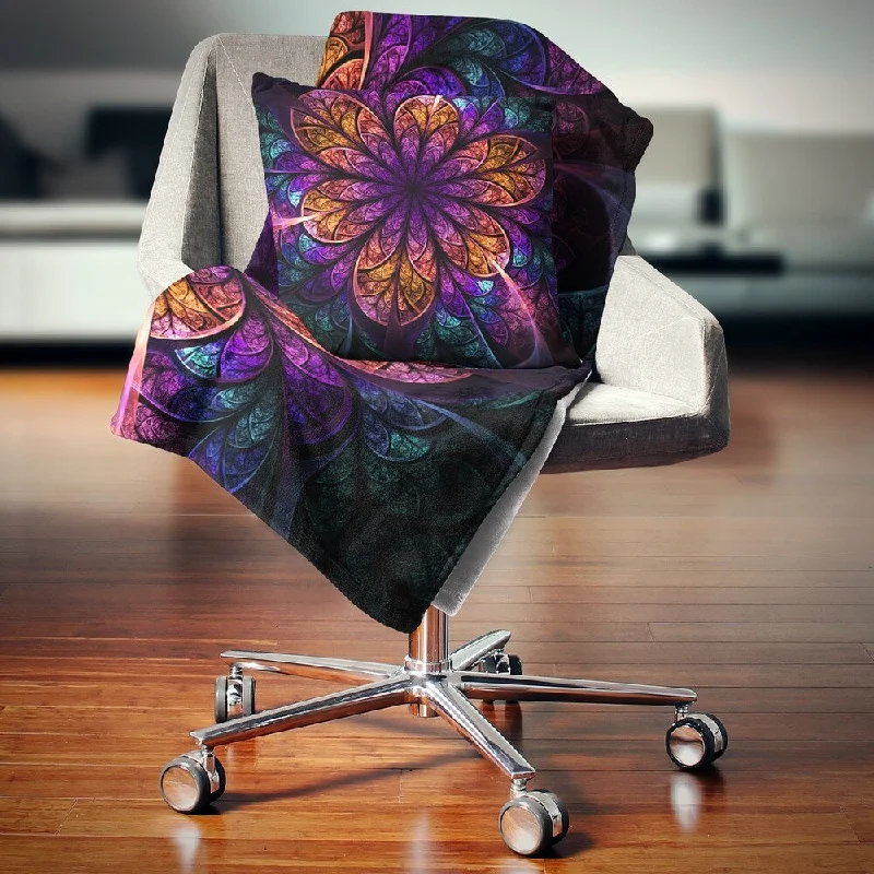 Rayon from bamboo blankets for a silky and breathable feelRayon from bamboo blankets for a silky and breathable feelDesignart 'Dark Red and Purple Fractal Flower' Floral Throw Blanket
