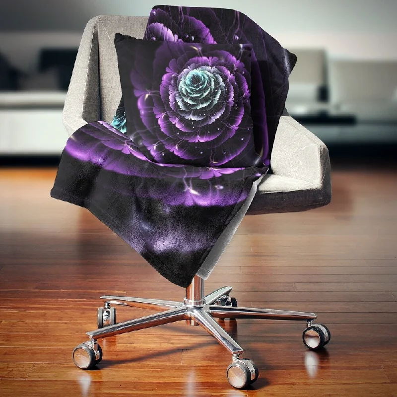 Synthetic fiber blend blankets for a budget - friendly choiceSynthetic fiber blend blankets for a budget - friendly choiceDesignart 'Purple Blue Fractal Flower Digital Art' Floral Throw Blanket