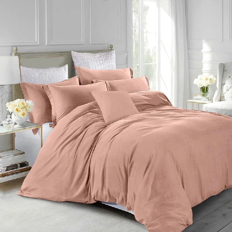 Rayon from bamboo blankets for a silky and breathable feelRayon from bamboo blankets for a silky and breathable feel3pc Queen Size Duvet Cover Set + Pillow Sham Peach Rayon from bamboo blankets for a silky and breathable feelRayon from bamboo blankets for a silky and breathable feel3pc Queen Size Duvet Cover Set + Pillow Sham Peach
