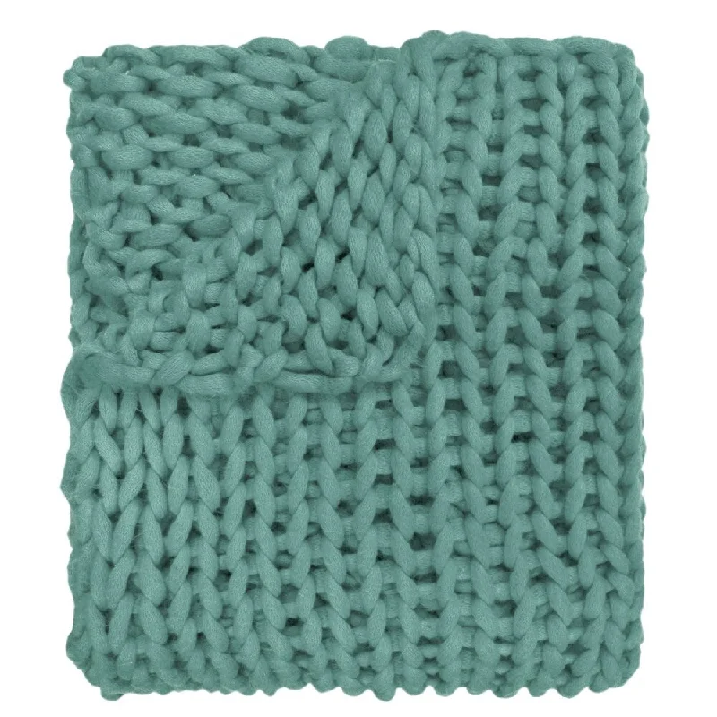 Wool blankets with natural warmth and insulationWool blankets with natural warmth and insulationThrow, Chunky Knitted (Aqua)