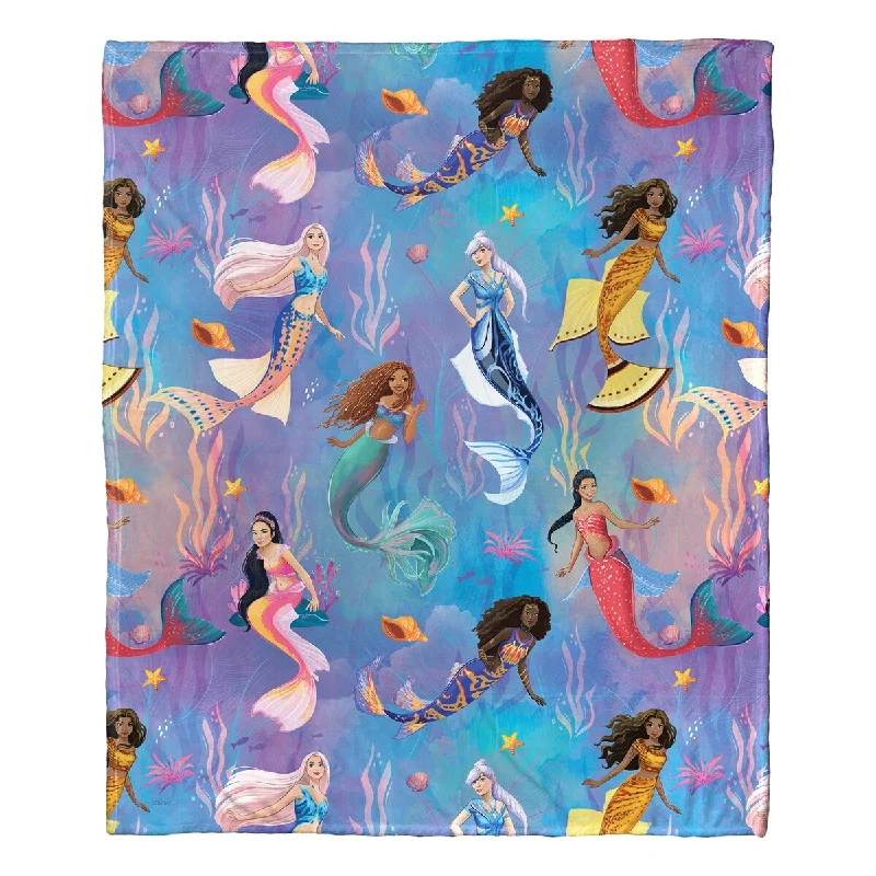 Linen blankets with a rustic and textured lookLinen blankets with a rustic and textured lookDisney Little Mermaid Daughters Triton Silk Touch Throw Blanket