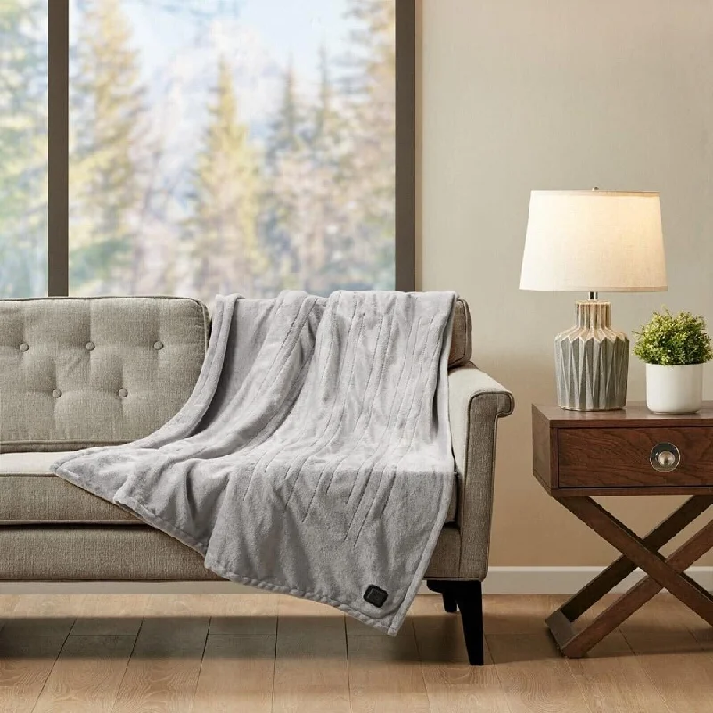 Chenille blankets with a thick and fuzzy textureChenille blankets with a thick and fuzzy texture50" x 70" Electric Heated Throw Blanket Grey Chenille blankets with a thick and fuzzy textureChenille blankets with a thick and fuzzy texture50" x 70" Electric Heated Throw Blanket Grey
