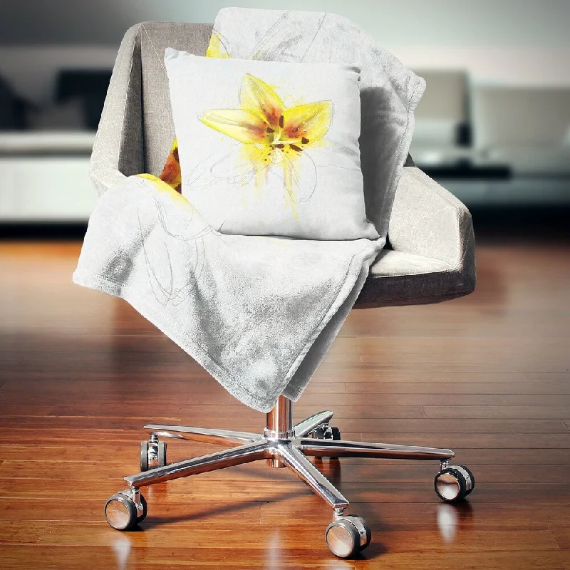 Recycled polyester blankets for an eco - conscious optionRecycled polyester blankets for an eco - conscious optionDesignart 'Wonderful Yellow Lily Flower Sketch' Floral Throw Blanket Recycled polyester blankets for an eco - conscious optionRecycled polyester blankets for an eco - conscious optionDesignart 'Wonderful Yellow Lily Flower Sketch' Floral Throw Blanket