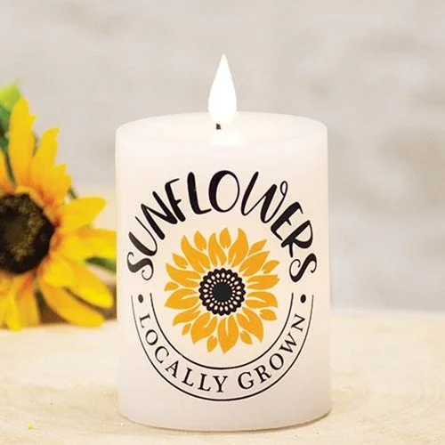 Bed skirts with a satin finish for a shiny appearanceLocally Grown Sunflowers LED Pillar Candle 3"x4" Bed skirts with a satin finish for a shiny appearanceLocally Grown Sunflowers LED Pillar Candle 3"x4"