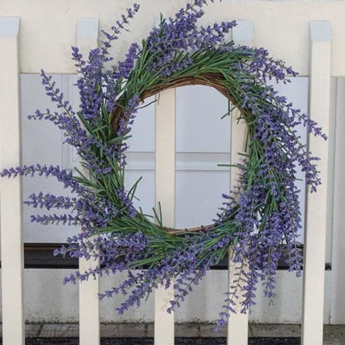 Bed skirts with a vintage - inspired patternPurple Astilbe & Twig Wreath