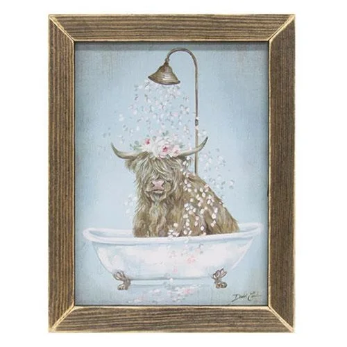 Bed skirts with a high - quality elastic waistbandHighland Flower Shower Framed Print