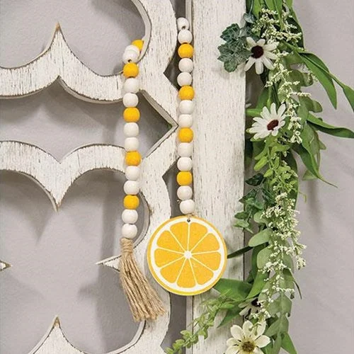 Bed skirts with a scalloped hem for a charming detailLemon Slice Bead Garland