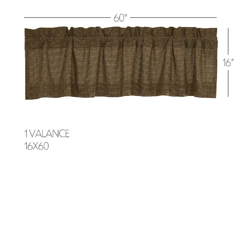 Bed skirts with a bohemian - inspired patternTea Cabin Green Plaid Valance 16x60