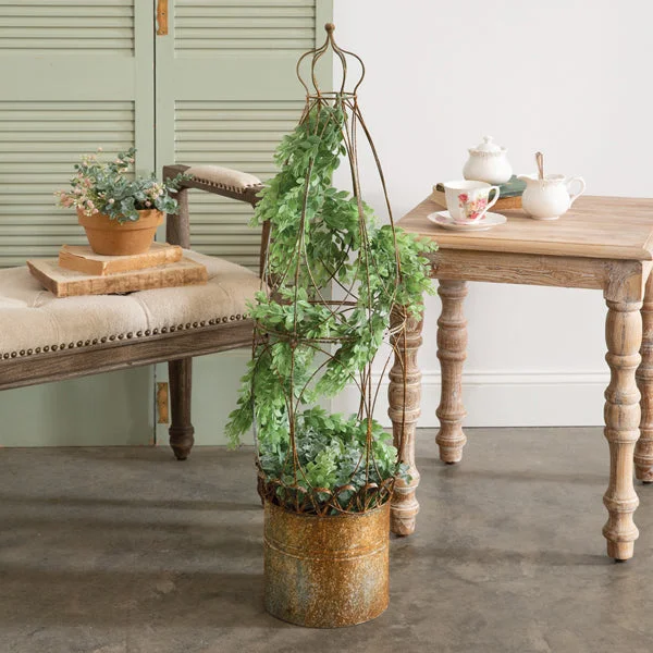 Bed skirts in bold colors for a statement - making lookRustic Garden Topiary Planter