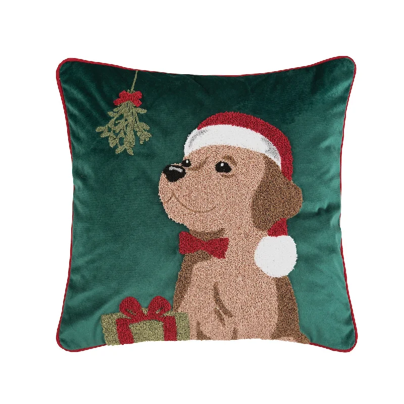 Down Alternative Pillows for Ethical ChoicesMistletoe Puppy Pillow