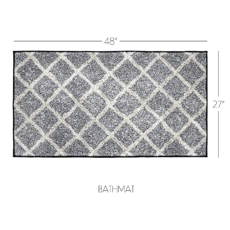 Queen - size bed skirts with ruffled edgesFrayed Lattice Creme & Black Bathmat 27x48 Queen - size bed skirts with ruffled edgesFrayed Lattice Creme & Black Bathmat 27x48
